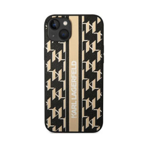 Coque iPhone 14 Plus Karl Lagerfeld Monogram Stripe brune — visuel 3