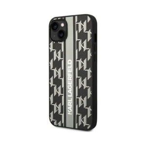Coque iPhone 14 Plus Karl Lagerfeld Monogram Stripe grise — visuel 2