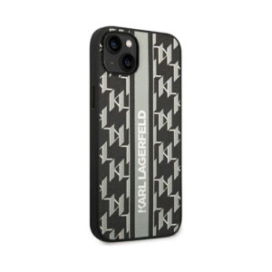 Coque iPhone 14 Plus Karl Lagerfeld Monogram Stripe grise — visuel 4