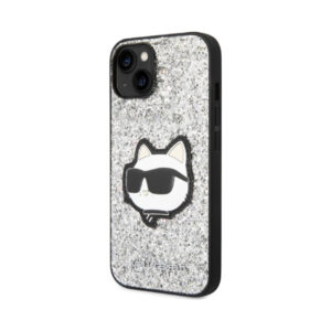 Coque iPhone 14 Plus Karl Lagerfeld NFT Glitter Choupette Patch argentée — visuel 2