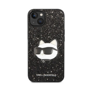Coque iPhone 14 Plus Karl Lagerfeld NFT Glitter Choupette Patch noire — visuel 3