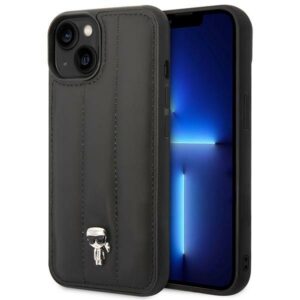 Coque iPhone 14 Plus Karl Lagerfeld Quilted Puffy Ikonik Pin Case noire