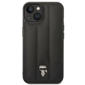 Coque iPhone 14 Plus Karl Lagerfeld Quilted Puffy Ikonik Pin Case noire — visuel 3