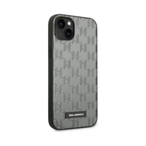 Coque iPhone 14 Plus Karl Lagerfeld Saffiano Mono Metal Logo grise — visuel 4