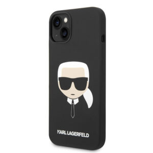Coque iPhone 14 Plus Karl Lagerfeld Silicone Ikonik Karl's Head MagSafe noire