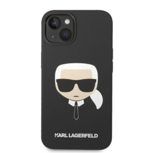 Coque iPhone 14 Plus Karl Lagerfeld Silicone Ikonik Karl's Head MagSafe noire — visuel 2