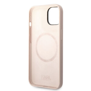 Coque iPhone 14 Plus Karl Lagerfeld Silicone Ikonik Karl's Head MagSafe rose — visuel 5