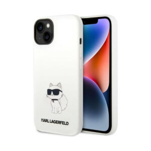 Coque iPhone 14 Plus Karl Lagerfeld Silicone NFT Choupette blanche