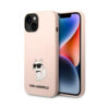 Coque iPhone 14 Plus Karl Lagerfeld Silicone NFT Choupette rose
