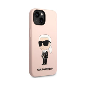 Coque iPhone 14 Plus Karl Lagerfeld Silicone NFT Ikonik MagSafe rose — visuel 4