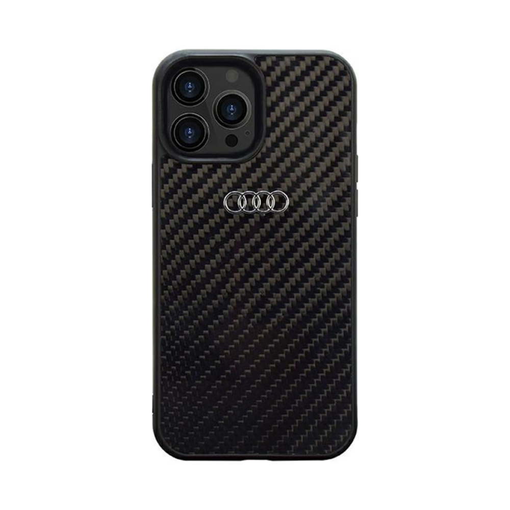 Coque iPhone 14 Pro Audi Carbon Fiber noire