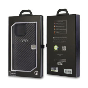 Coque iPhone 14 Pro Audi Carbon Fiber noire — visuel 3