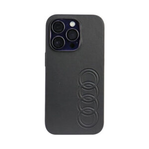 Coque iPhone 14 Pro Audi Synthetic Leather noire
