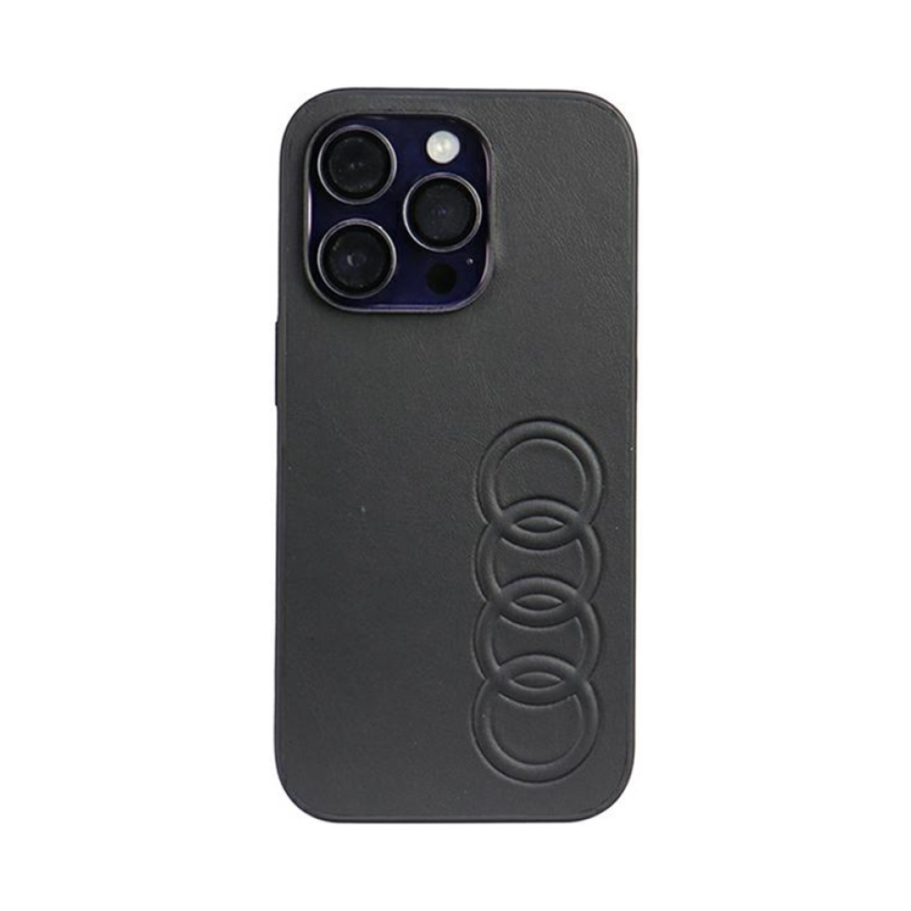 Coque iPhone 14 Pro Audi Synthetic Leather noire