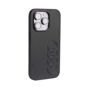 Coque iPhone 14 Pro Audi Synthetic Leather noire — visuel 2