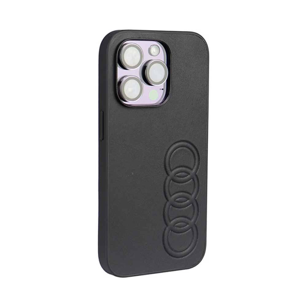 Coque iPhone 14 Pro Audi Synthetic Leather noire — visuel 2