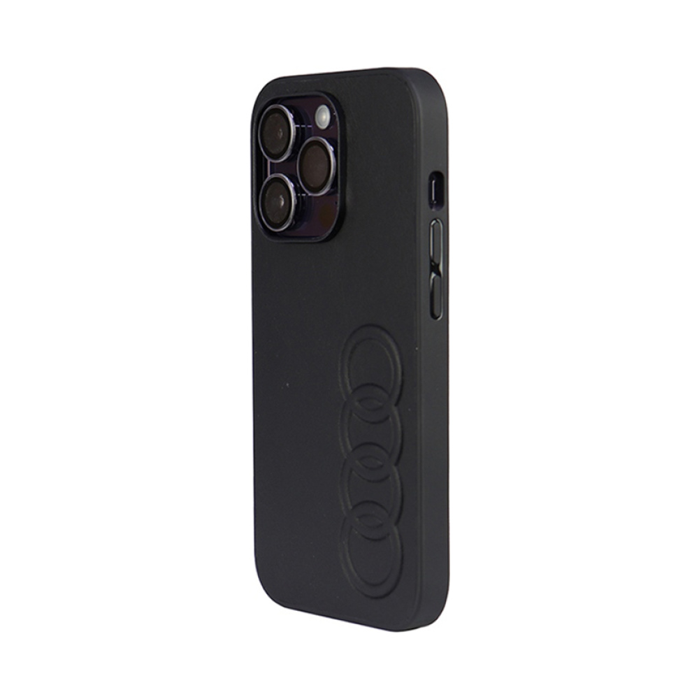 Coque iPhone 14 Pro Audi Synthetic Leather noire — visuel 3