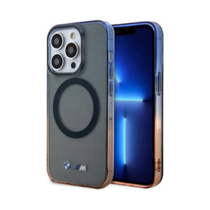 Coque iPhone 14 Pro BMW Gradient Bumper MagSafe grise