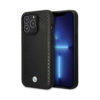 Coque iPhone 14 Pro BMW Leather Diamond Pattern noire