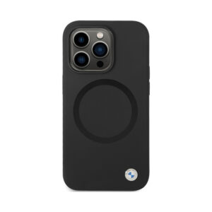 Coque iPhone 14 Pro BMW Signature Liquid Silicone MagSafe noire — visuel 3
