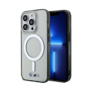 Coque iPhone 14 Pro BMW Silver Ring MagSafe transparente