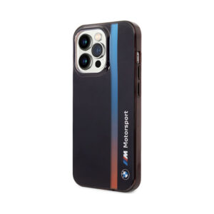 Coque iPhone 14 Pro BMW Tricolor Stripe noire — visuel 2