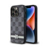 Coque iPhone 14 Pro DKNY Leather Checkered Mono Pattern & Printed Stripes noire