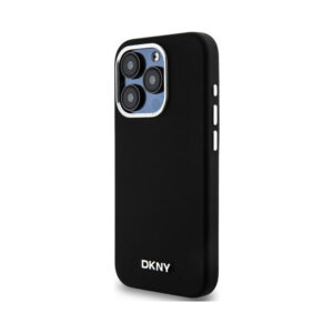 Coque iPhone 14 Pro DKNY Liquid Silicone Small Metal Logo MagSafe noire — visuel 2