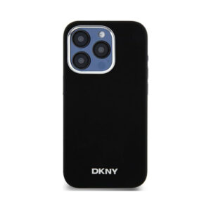 Coque iPhone 14 Pro DKNY Liquid Silicone Small Metal Logo MagSafe noire — visuel 3
