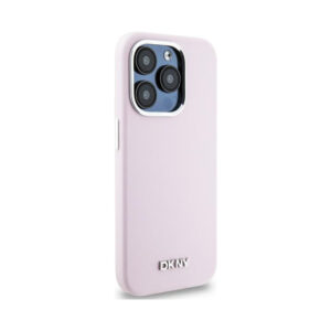 Coque iPhone 14 Pro DKNY Liquid Silicone Small Metal Logo MagSafe rose — visuel 4
