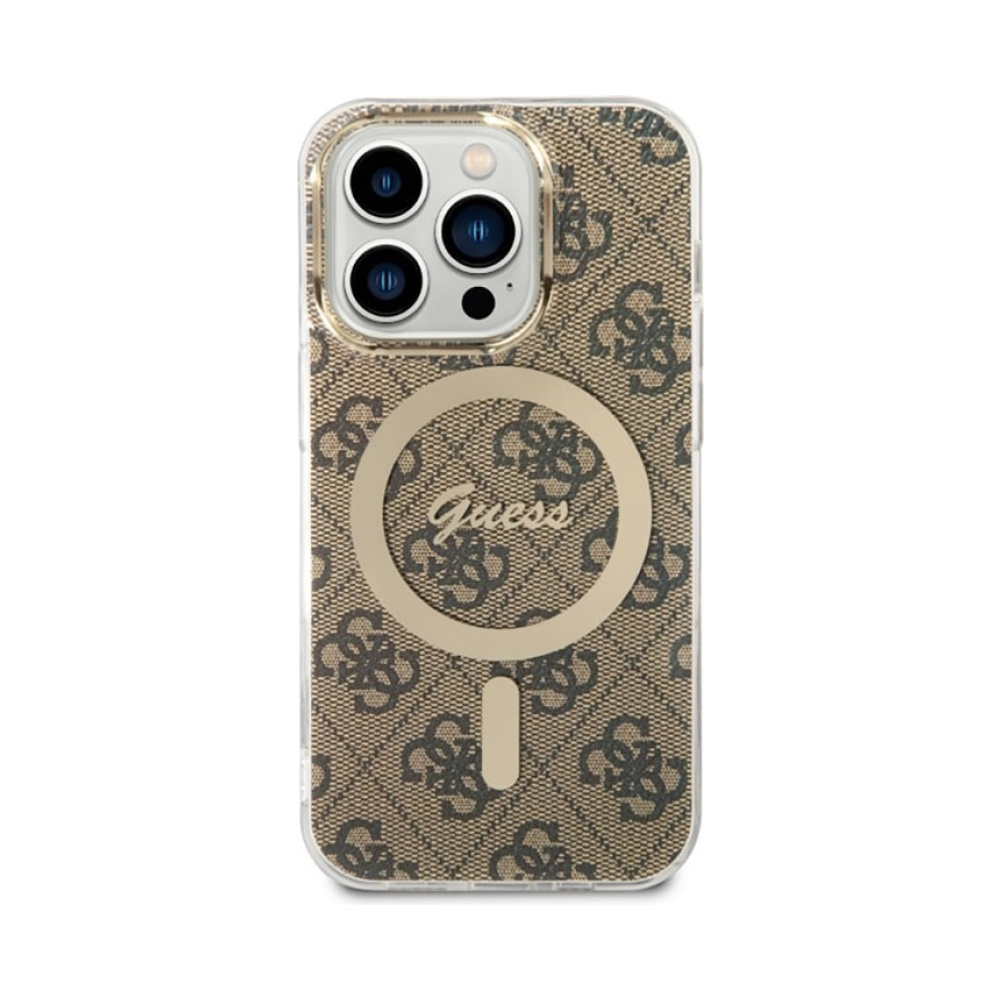 Coque iPhone 14 Pro Guess 4G MagSafe brune — visuel 2