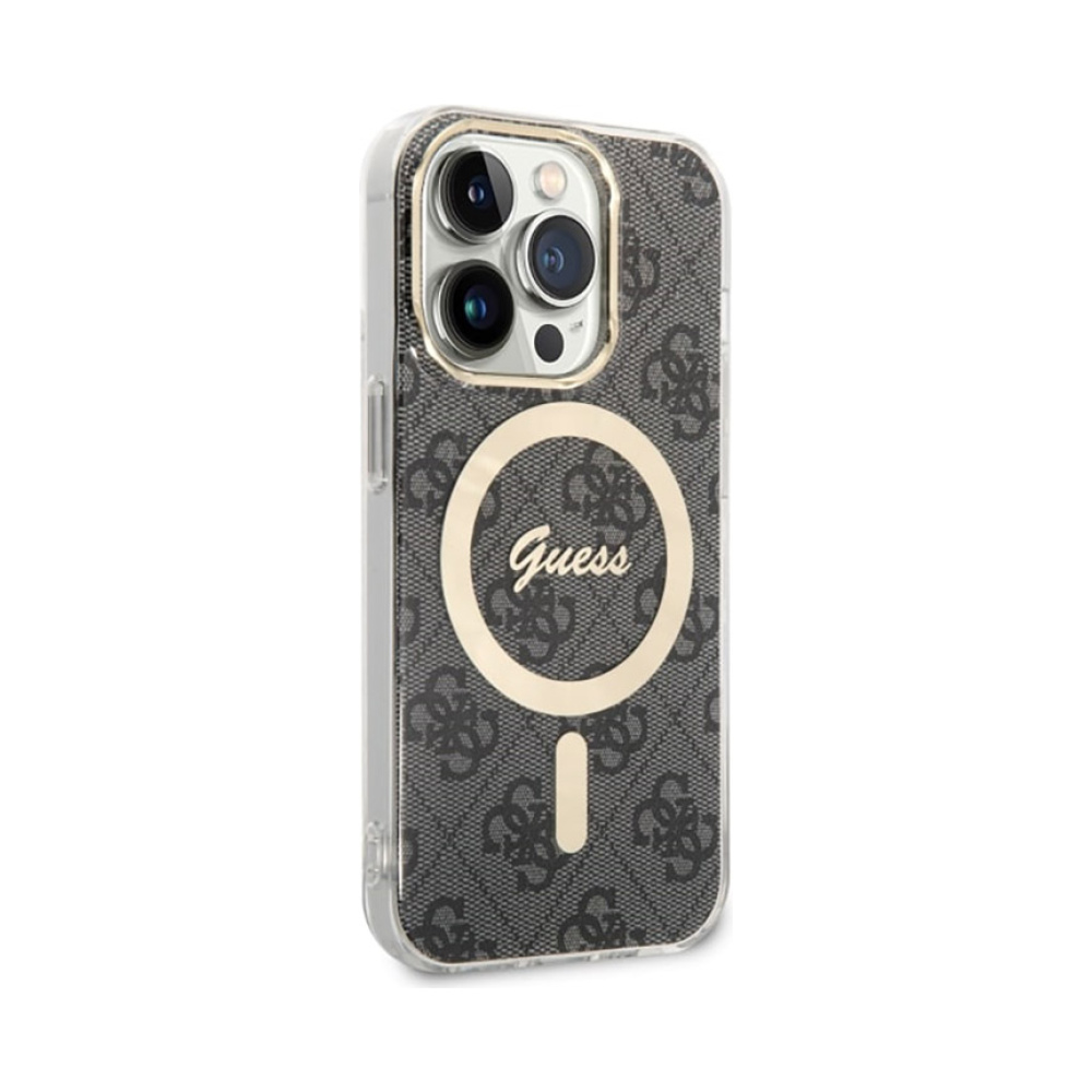 Coque iPhone 14 Pro Guess 4G MagSafe noire — visuel 3