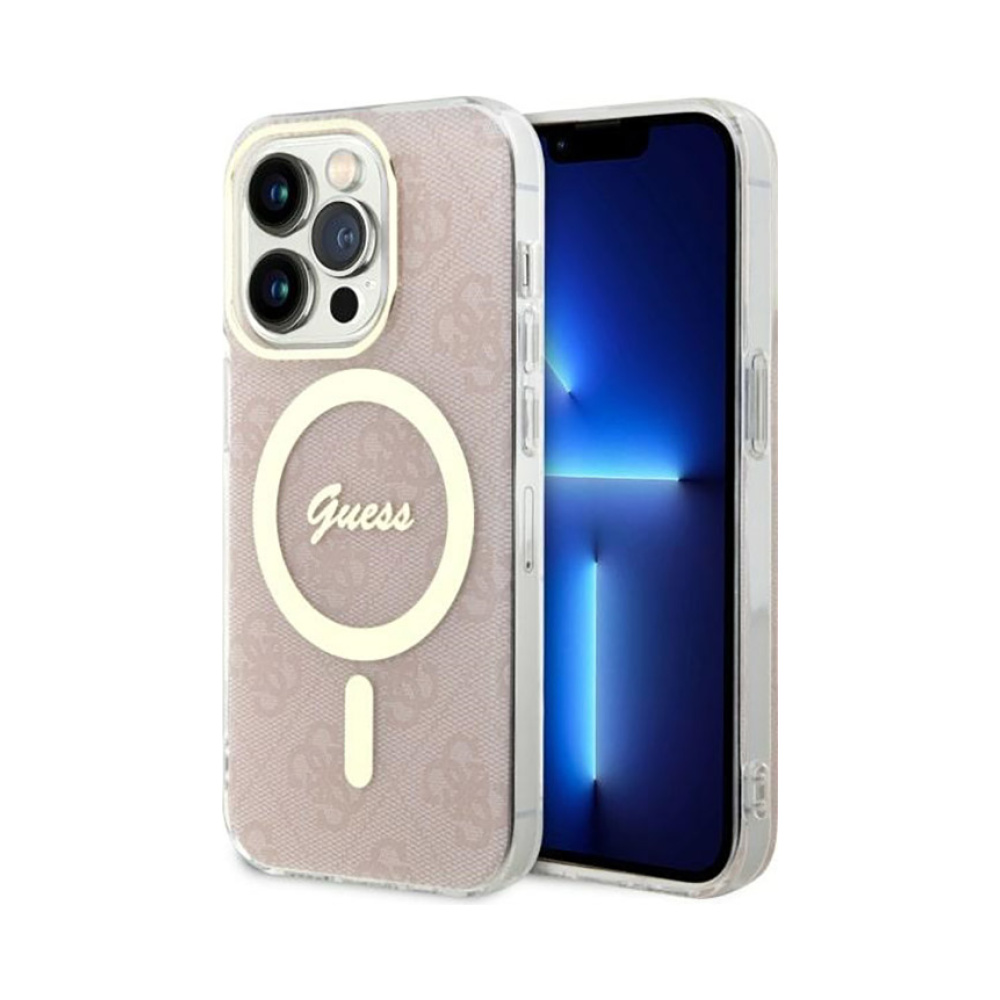 Coque iPhone 14 Pro Guess 4G MagSafe rose