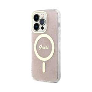 Coque iPhone 14 Pro Guess 4G MagSafe rose — visuel 2