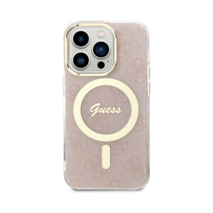 Coque iPhone 14 Pro Guess 4G MagSafe rose — visuel 3