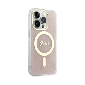 Coque iPhone 14 Pro Guess 4G MagSafe rose — visuel 4