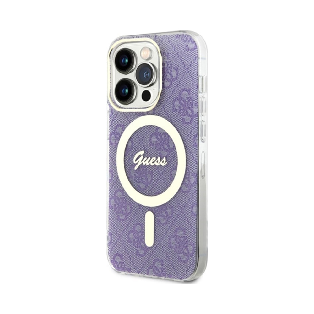 Coque iPhone 14 Pro Guess 4G MagSafe violette — visuel 2