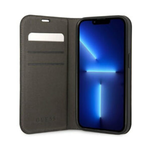 Coque iPhone 14 Pro Guess 4G Metal Camera Outline Booktype Case noire — visuel 4