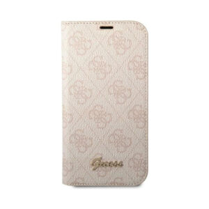 Coque iPhone 14 Pro Guess 4G Metal Camera Outline Booktype Case rose — visuel 3