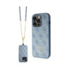 Coque iPhone 14 Pro Guess Crossbody 4G Metal Logo bleue