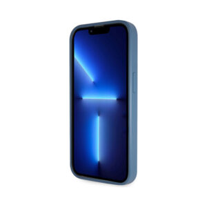 Coque iPhone 14 Pro Guess Crossbody 4G Metal Logo bleue — visuel 5