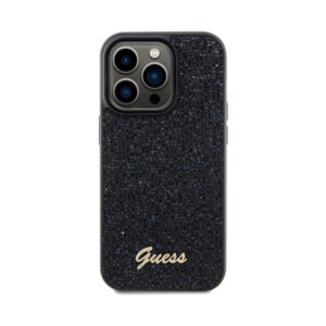Coque iPhone 14 Pro Guess Disco Metal Script noire — visuel 3