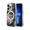 Coque iPhone 14 Pro Guess Flower MagSafe noire