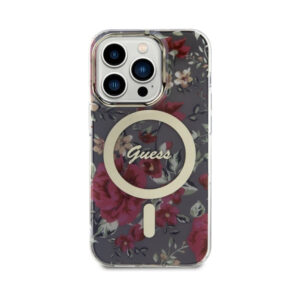 Coque iPhone 14 Pro Guess Flower MagSafe verte — visuel 3