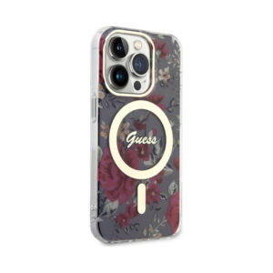 Coque iPhone 14 Pro Guess Flower MagSafe verte — visuel 4