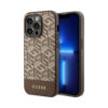 Coque iPhone 14 Pro Guess GCube Stripes MagSafe brune