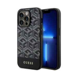 Coque iPhone 14 Pro Guess GCube Stripes MagSafe noire