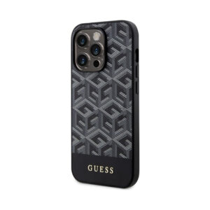 Coque iPhone 14 Pro Guess GCube Stripes MagSafe noire — visuel 2