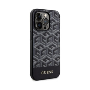 Coque iPhone 14 Pro Guess GCube Stripes MagSafe noire — visuel 4