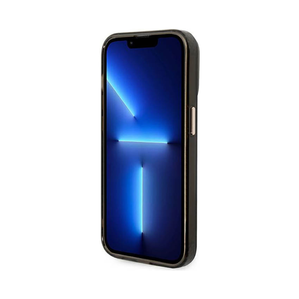 Coque iPhone 14 Pro Guess Gold Outline Translucent MagSafe noire — visuel 5